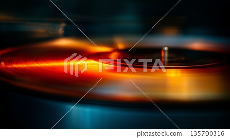 vinyl record - abstract motion blur light streaks creating dynamic energy. Capturing dynamic light streaks with motion blur in warm and cool colors - vinyl record disc vinyl record - abstract motion blur light streaks creating dynamic energy. Capturing dynamic light streaks with motion blur in warm and cool colors - vinyl record disc 135790316