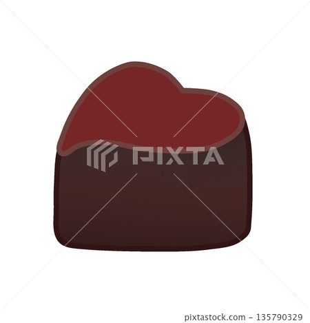 Illustration of heart-shaped dark chocolate Illustration of heart-shaped dark chocolate 135790329