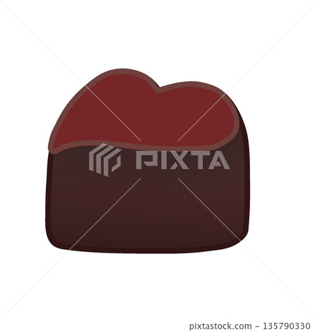 Illustration of heart-shaped dark chocolate Illustration of heart-shaped dark chocolate 135790330