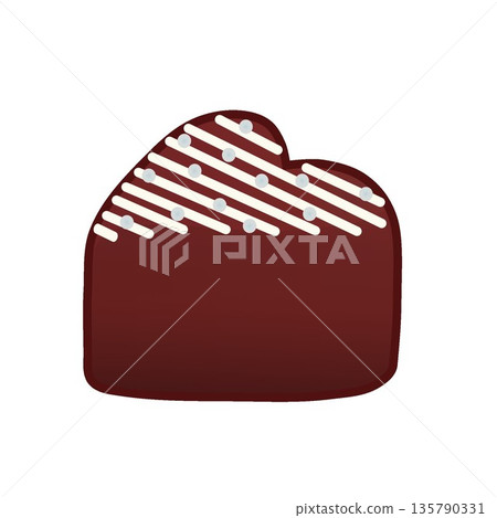 Heart-shaped chocolate illustration Heart-shaped chocolate illustration 135790331