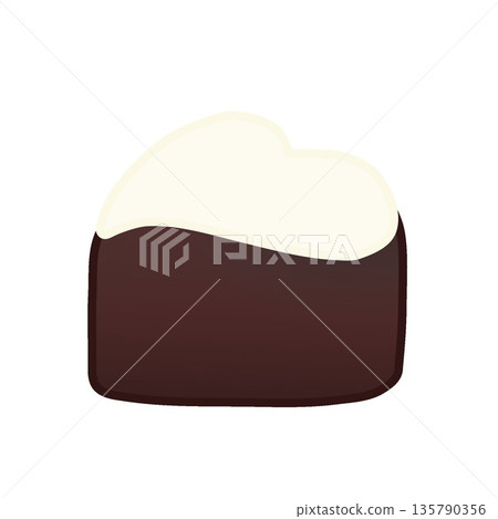 心形黑巧克力插圖 135790356
