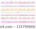 Pink watercolor lace illustration set 135790666
