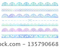 Blue watercolor lace illustration set 135790668
