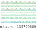 Green watercolor lace illustration set 135790669