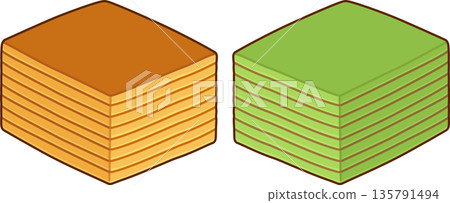 Kue lapis legit Indonesian layer cake drawing 135791494