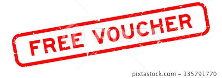 Grunge red free voucher word square rubber seal stamp on white background Grunge red free voucher word square rubber seal stamp on white background 135791770