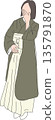 A woman wearing a graduation hakama 135791870