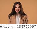 Charming Friendly Businesswoman Looking Camera With Soft Kind Smile, Confidence. 135792097