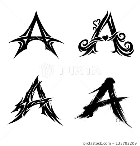 Tribal letters alphabet 135792209