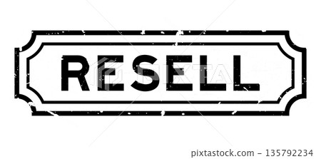 Grunge black resell word rubber seal stamp on white background 135792234