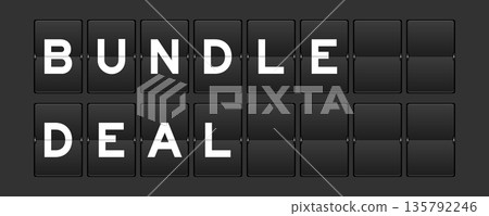 Black color analog flip board with word bundle deal on gray background Black color analog flip board with word bundle deal on gray background 135792246