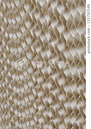 Multiple layers of brown corrugated paper Multiple layers of brown corrugated paper 135792549