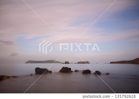 A small seaside town Gumusluk. Long exposure shot. A small seaside town Gumusluk. Long exposure shot. 135792628