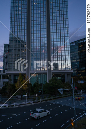 Skyscrapers reflecting the sunset, Skyscrapers reflecting the sunset, 135792679