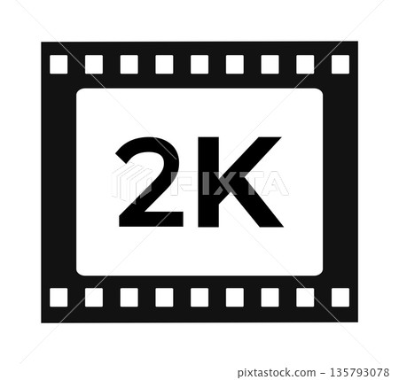 2k resolution film icon with classic filmstrip design 2k resolution film icon with classic filmstrip design 135793078