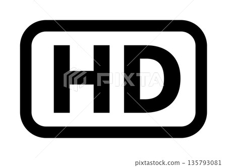 Hd logo icon in bold black on white background 135793081