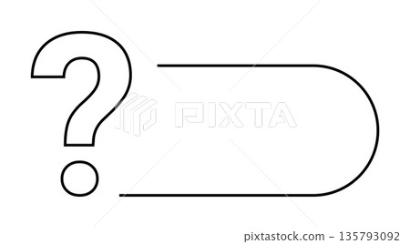 Question mark inside speech bubble symbolizing inquiry and communication Question mark inside speech bubble symbolizing inquiry and communication 135793092