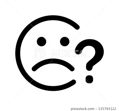 Confused face with question mark 135793122