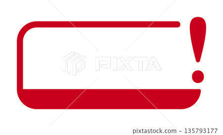 Red exclamation icon inside rounded border Red exclamation icon inside rounded border 135793177