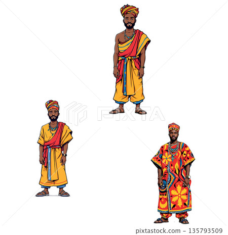 Vsai african men wearing traditional tribal clothing 135793509