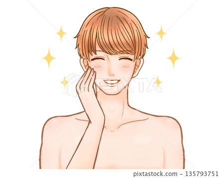 Material of a handsome adult man taking care of his skin Material of a handsome adult man taking care of his skin 135793751
