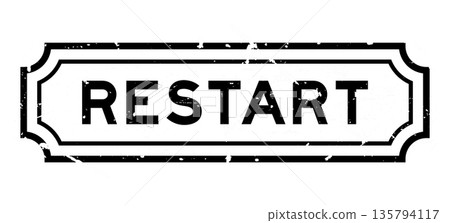 Grunge black restart word rubber seal stamp on white background Grunge black restart word rubber seal stamp on white background 135794117