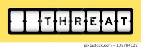 Black color in word threat on slot banner with yellow color background Black color in word threat on slot banner with yellow color background 135794122