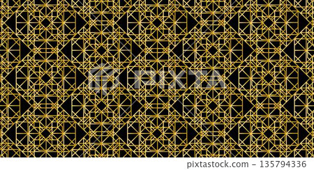 Islamic geometric pattern background featuring repeating symmetrical line art inspired by traditional Arabic and Middle Eastern ornament design, suitable for decorative, cultural, and modern creative Islamic geometric pattern background featuring repeating symmetrical line art inspired by traditional Arabic and Middle Eastern ornament design, suitable for decorative, cultural, and modern creative 135794336
