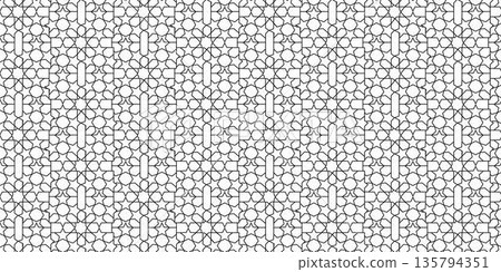 Islamic geometric pattern background featuring repeating symmetrical line art inspired by traditional Arabic and Middle Eastern ornament design, suitable for decorative, cultural, and modern creative  135794351