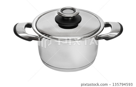 Stainless steel pot with lid for cooking 135794593
