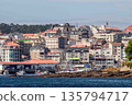 A city with a lot of buildings and a large body of water 135794717