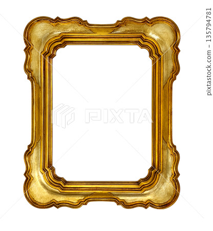 Ornate gold gilded baroque frame isolated on transparent background Ornate gold gilded baroque frame isolated on transparent background 135794781