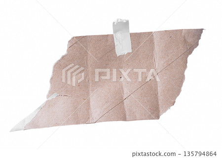 A rectangular piece of light pink paper with a natural torn right edge and a piece of masking tape attached. Soft color for notes, feminine designs, or tags. On a transparent background. A rectangular piece of light pink paper with a natural torn right edge and a piece of masking tape attached. Soft color for notes, feminine designs, or tags. On a transparent background. 135794864