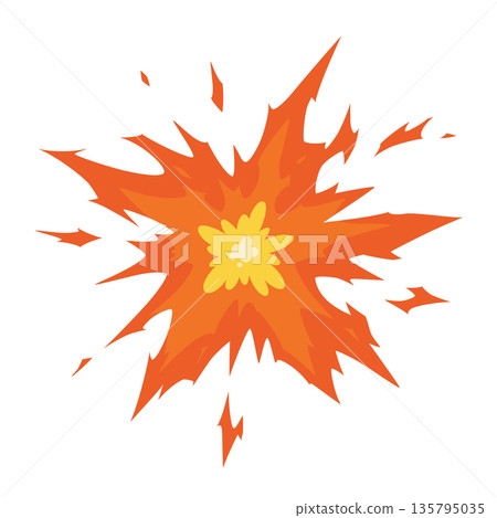 Explosion flame effect illustration material 135795035