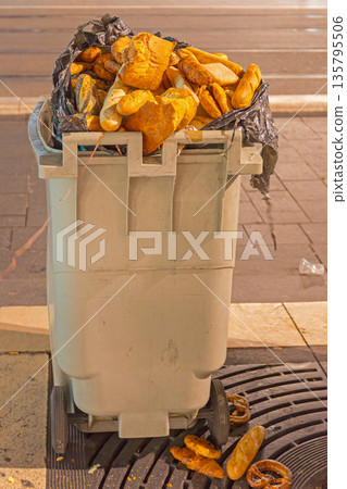 Discarded Bread Waste Bin Discarded Bread Waste Bin 135795506