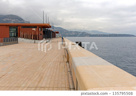 Empty Pier Monaco Mediterranean Empty Pier Monaco Mediterranean 135795508