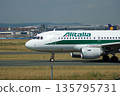 Frankfurt, Germany, July 09 2017: Italian Airbus A320 Taxiing Past Spotting Point Toward Runway 135795731