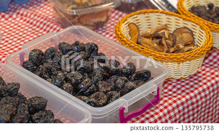 Dried Plums Prunes Tray 135795738