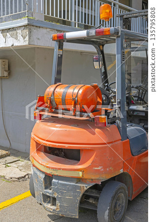 Gas Powered Orange Forklift 135795808