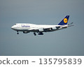 Frankfurt, Germany, July 9, 2017: Boeing 747-400 on Final Approach to Frankfurt Airport 135795839