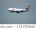 Frankfurt, Germany, July 9, 2017: Boeing 747-400 on Final Approach to Frankfurt Airport 135795844