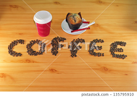 Coffee Muffin Wooden Desk 135795910