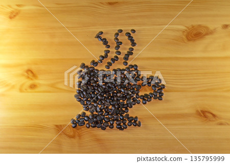 Roasted Beans Coffee Cup Roasted Beans Coffee Cup 135795999
