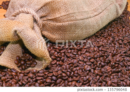 Coffee Beans Jute Sack Coffee Beans Jute Sack 135796048