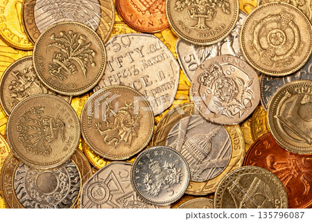 British Pound and Pennies British Pound and Pennies 135796087