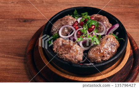 fried apkhazura, cutlet in a fat grid, spicy, Georgian dish, fried on ketsi, homemade, no people, fried apkhazura, cutlet in a fat grid, spicy, Georgian dish, fried on ketsi, homemade, no people, 135796427