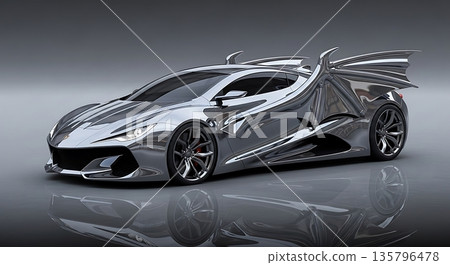 luxury sport car in dark studio luxury sport car in dark studio 135796478