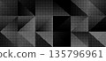 Abstract Geometric Triangle Pattern Background in Black White and Gray Gradient Shades 135796961