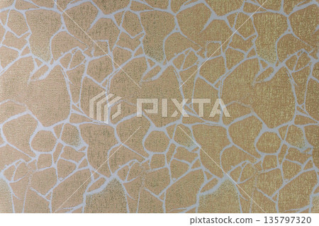 Beige and sand textile texture with golden mosaic stone pattern Beige and sand textile texture with golden mosaic stone pattern 135797320