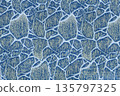 Steel blue abstract fabric structure with silver gold ornament 135797325